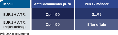 EUR.1 & A.TR pristabel